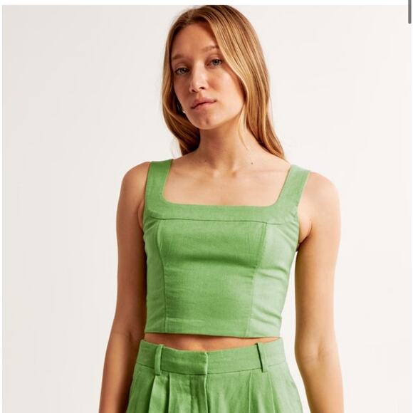 Abercrombie & Fitch Green Crop Top - Picture 2 of 12